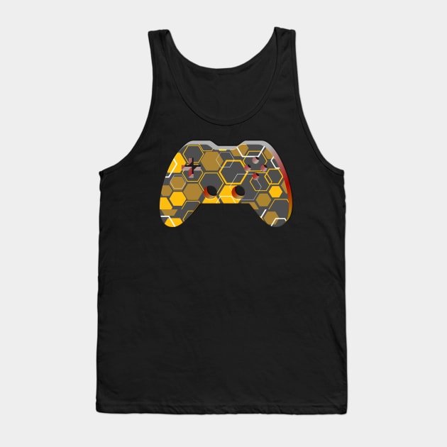Honey Comb Yellow Pattern -Gaming Gamer Abstract - Gamepad Controller - Video Game Lover - Graphic Background Tank Top by MaystarUniverse